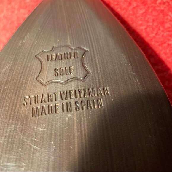 STUART WEITZMAN Sz 10 Suede & Patent Leather with  Buckle Pointy Toe Pumps - Picture 6 of 8